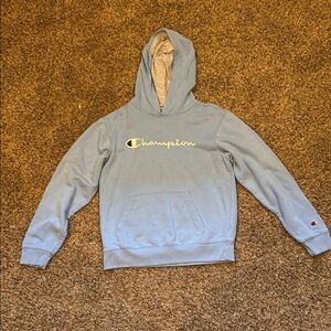 Champion Sky Blue Hoodie with Logo